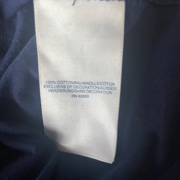 Lands' End Womens Navy Cotton Jersey Embroidered Swim Tunic Cover Sz Small(6/8) - Picture 7 of 8